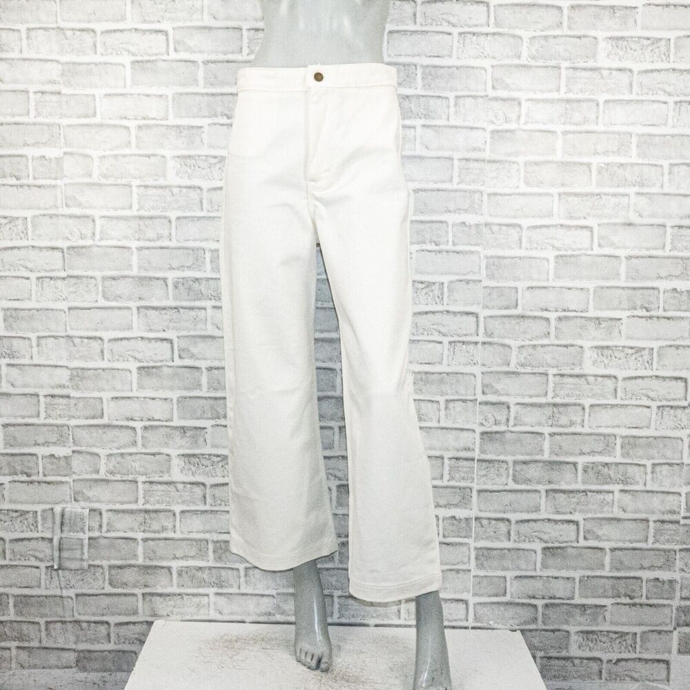 APIECE APART High-Waist Crop Wide Leg Jeans in White S16 sz 6